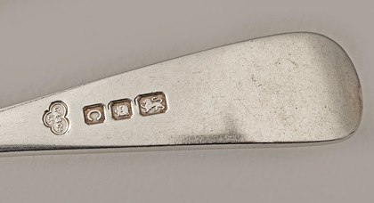 Old English Pattern Sterling Silver Dessert Forks (Set of 4) - Newton Family Crest, Dunleckney, County Carlow 